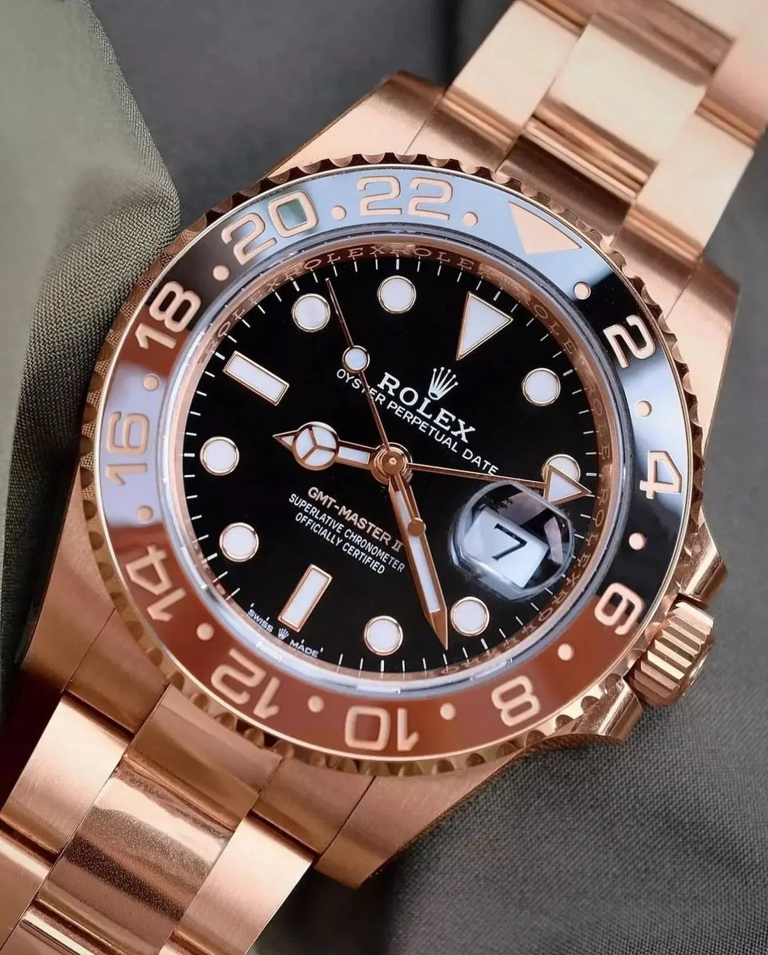 ROLEX GMT MASTER II "ROOT-BEER" ROSE' 