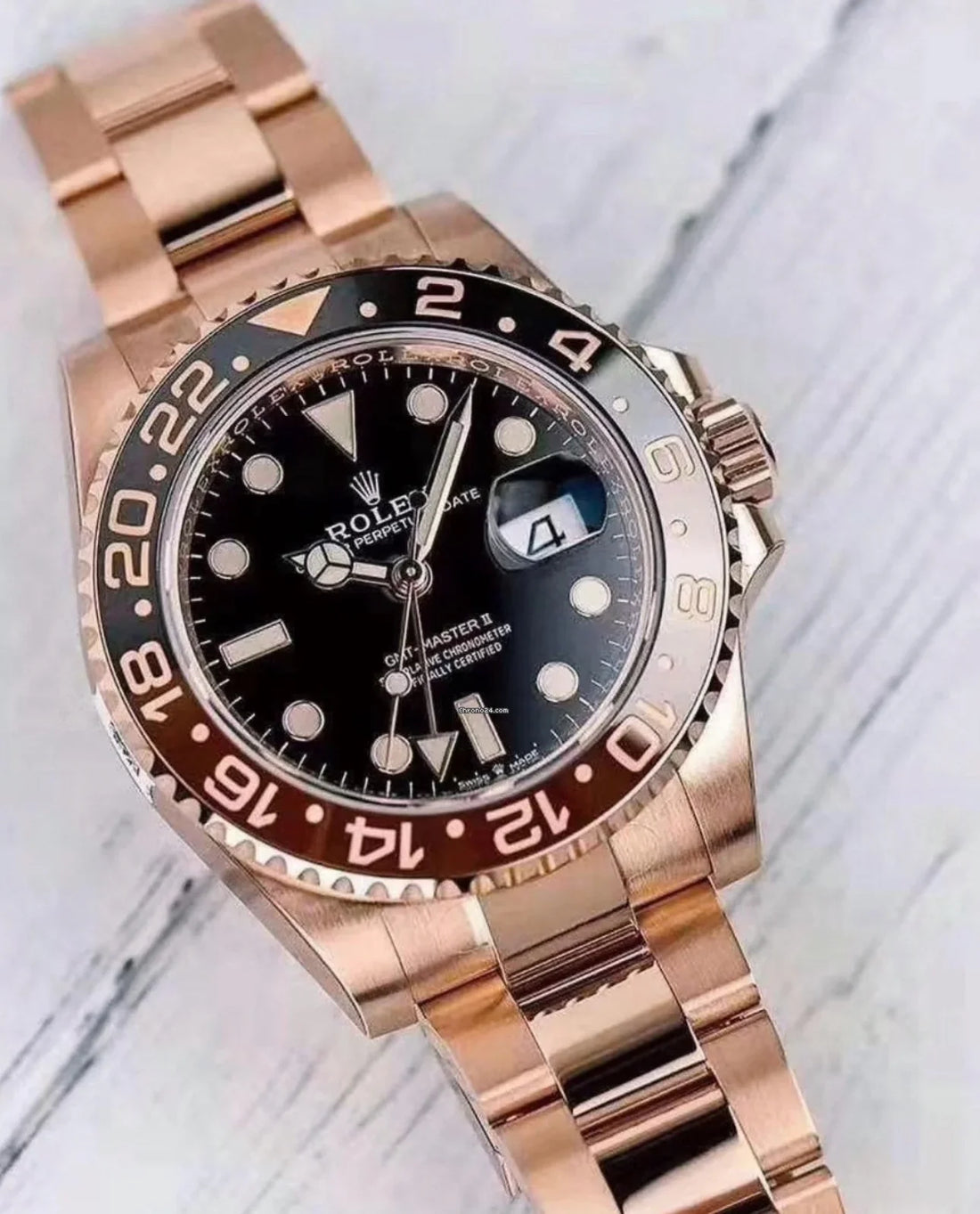 ROLEX GMT MASTER II "ROOT-BEER" ROSE' 