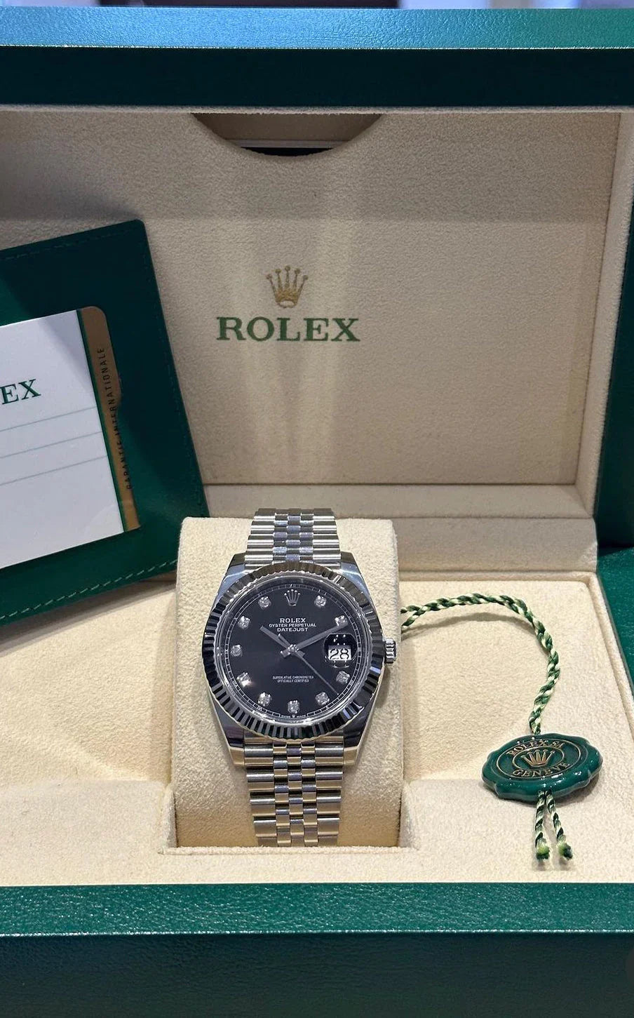 ROLEX DATEJUST JUBILEE CADRAN NOIR DIAMANT 