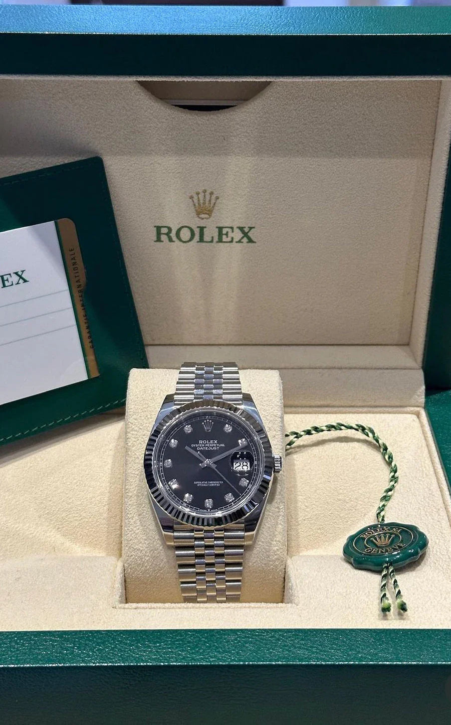 ROLEX DATEJUST JUBILEE CADRAN NOIR DIAMANT 