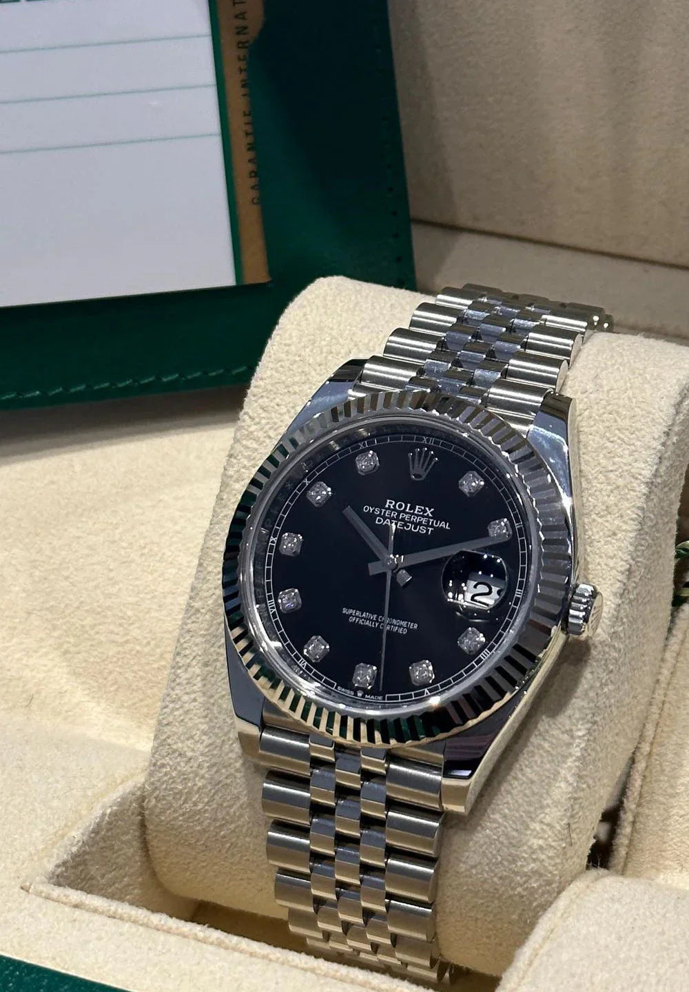 ROLEX DATEJUST JUBILEE CADRAN NOIR DIAMANT 