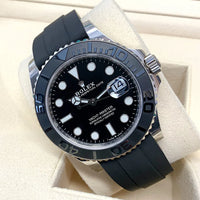 Cadran noir oysterflex Yacht-Master 42 mm en or blanc