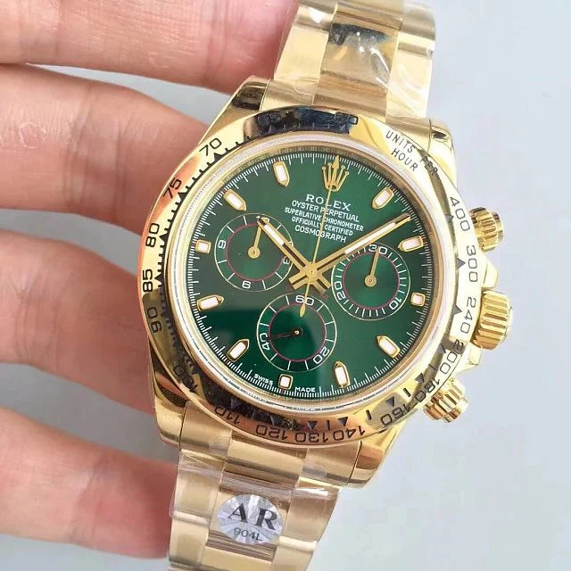 daytona oro giallo green dial